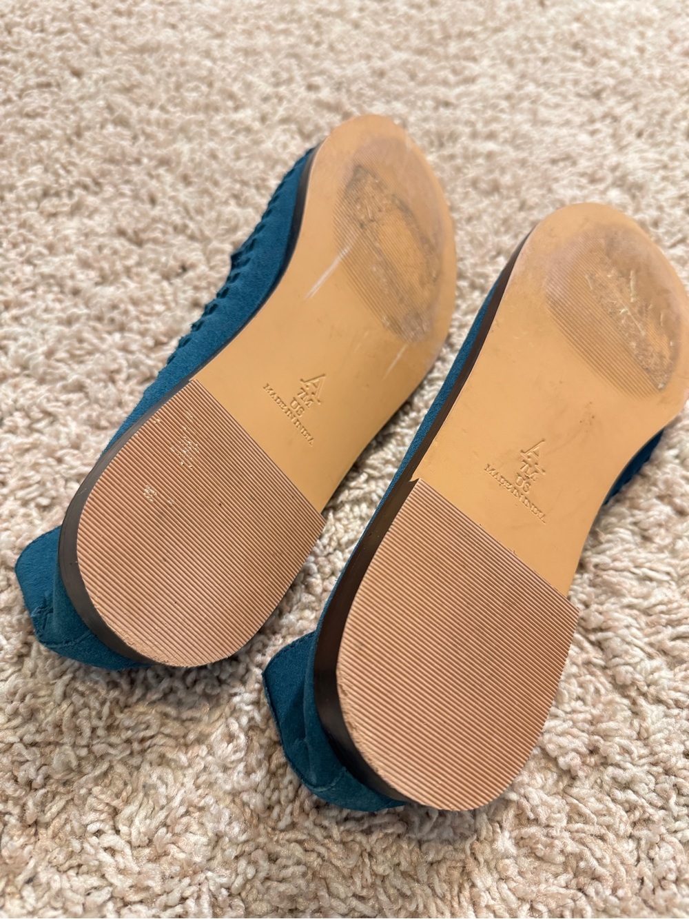 Pilcro Anthropologie Woven Blue Suede Slip On Loafers Size 7.5 - Picture 7 of 7